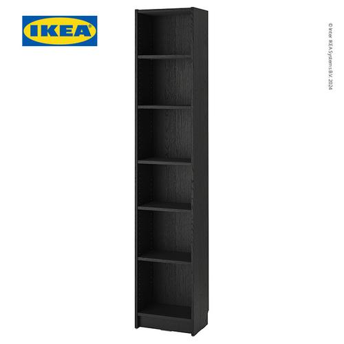 [EZO.0500939] IKEA BILLY Rak Buku Minimalis Hitam Efek Kayu Oak Berkualitas 40x28x202 cm