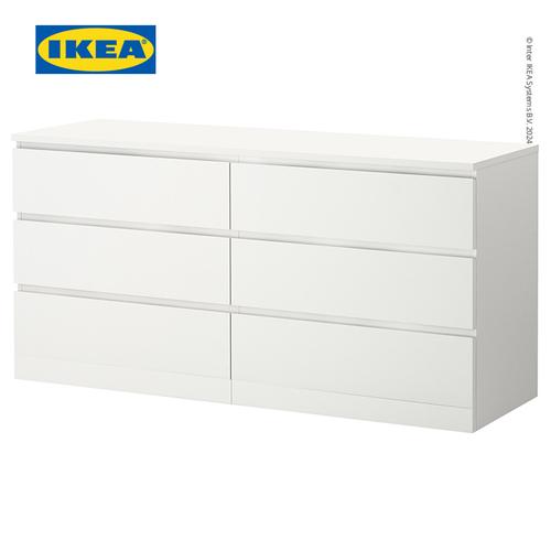 [EZO.0500959] IKEA MALM Lemari 6 Laci Putih Minimalis 160x78 cm