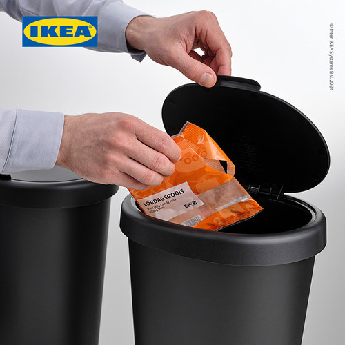 [EZO.0500974] IKEA HOLASS Tempat Sampah Dengan Tutup Kapasitas 8 L