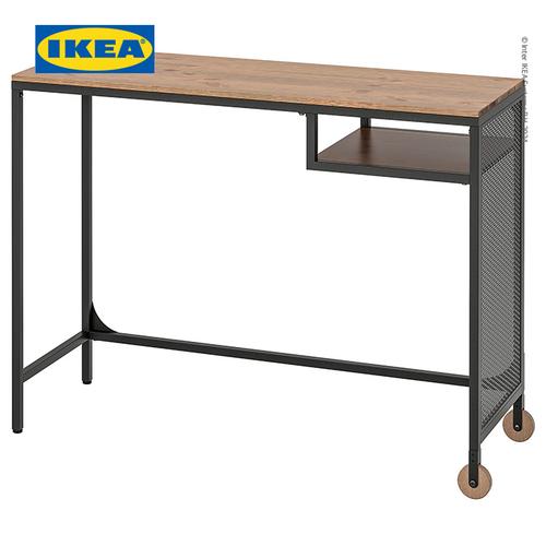 [EZO.0501081] IKEA FJALLBO Meja Kerja Untuk Laptop dengan Roda Hitam 100x36 cm