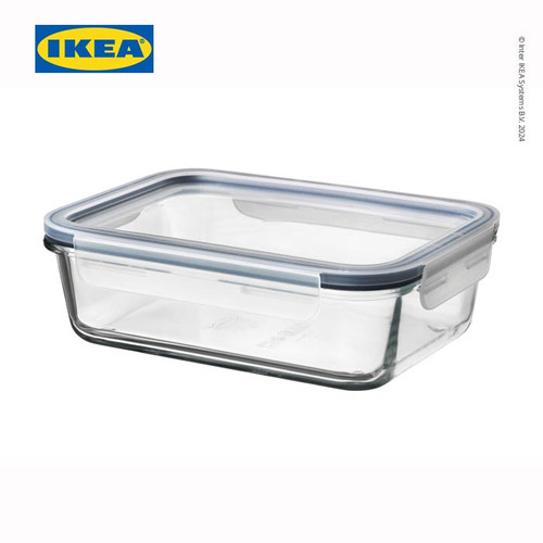 [EZO.0501174] IKEA 365+ Tempat Makanan Kaca Dengan Tutup Persegi Panjang 1L