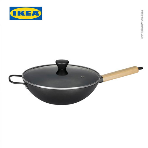 [EZO.0501199] IKEA VARDAGEN Wajan Dengan Penutup Baja Karbon 30cm