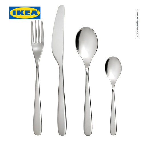 [EZO.0501250] IKEA TILLAGD Set Peralatan Makan Sendok Garpu Pisau Isi 24pcs