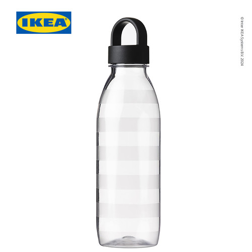 [EZO.0501253] IKEA 365+ Botol Air Minum Abu Tua Pola Garis 0.7 L