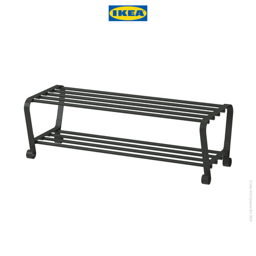 [EZO.0501500] IKEA PORTIS Rak Tempat Sepatu 2 Tingkat Hitam 90x34x28 cm