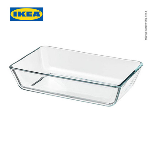 [EZO.0501684] IKEA MIXTUR Piring Oven Kaca Bening 27x18cm