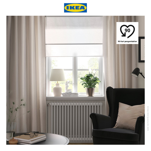 [EZO.0501824] IKEA LENDA Gorden Minimalis Putih Pudar 140x250cm 1 Pasang