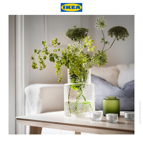 [EZO.0501829] IKEA KONSTFULL Vas Bunga Minimalis Bahan Kaca Berpola 26cm