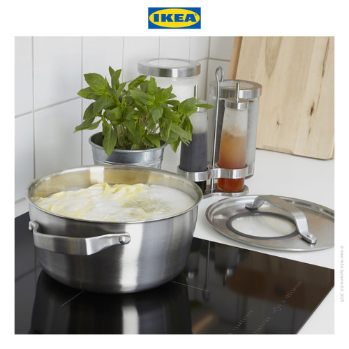 [EZO.0501840] IKEA SENSUELL Panci Dengan Penutup Stainless Steel 4L