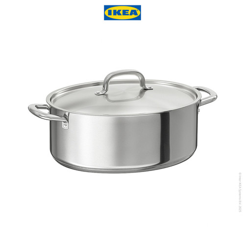 [EZO.0501861] IKEA 365+ Panci Kaserol Dengan Penutup Stainless Steel 7L