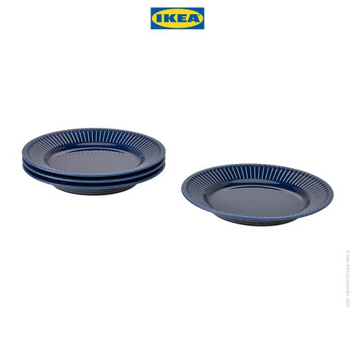 [EZO.0501865] IKEA STRIMMIG Piring Kecil Minimalis Biru 21cm Isi 4pcs