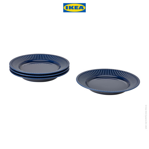 [EZO.0501865] IKEA STRIMMIG Piring Kecil Minimalis Biru 21cm Isi 4pcs