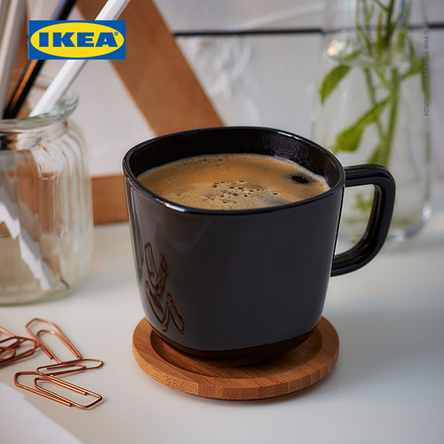 [EZO.0501877] IKEA BACKIG Mug / Gelas Minum Hitam 35cl