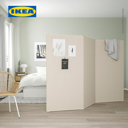 [EZO.0501880] IKEA VARHAUG Penyekat Ruangan Minimalis Krem 242x157cm