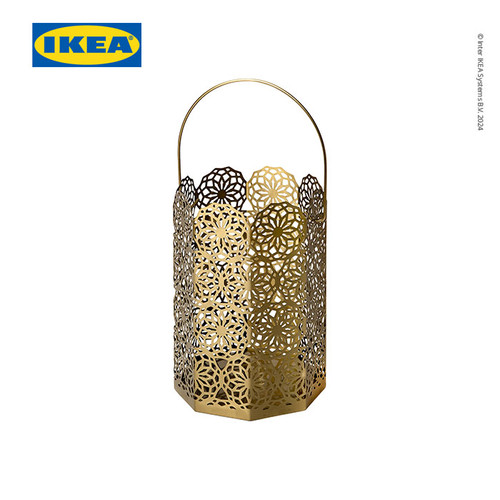 [EZO.0501882] IKEA GOKVALLA Tempat Lilin Emas 16x16x24cm
