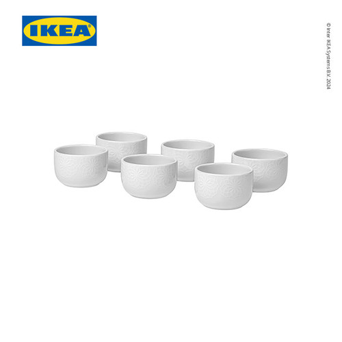 [EZO.0501883] IKEA GOKVALLA Cangkir Putih 6cl Set Isi 6pcs