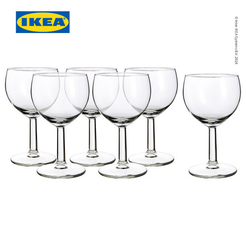 [EZO.0501890] IKEA FORSIKTIGT Gelas Anggur Kaca Bening 16cl Isi 6pcs