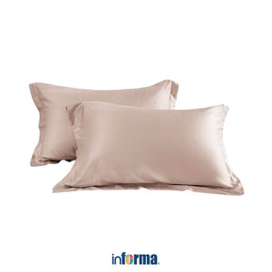 [EZO.0601985] Informa Set 2 Pcs Sarung Guling Tencel Bolster Cover Aesthetic Pelindung Guling Polos Bolster Bed Case Aksesoris Tempat Tidur Bed Accessories
